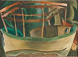 Fishboat, Arthur Dove  American, Oil on paperboard nailed to wood strainer