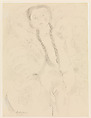 Nude Girl with Braids, Jules Pascin  American, born Bulgaria, Graphite on paper