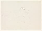 Two Nude Girls, Jules Pascin  American, born Bulgaria, Pen and black ink on paper