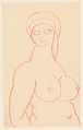 Bust of a Woman, Gaston Lachaise American, Crayon on paper