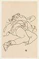 Reclining Woman with Raised Skirt, Egon Schiele Austrian, Charcoal on paper