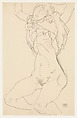 Seminude with Arms Raised, Egon Schiele Austrian, Graphite on paper