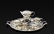 Tea and Coffee Service, Jean E. Puiforcat  French, Silver, lapis lazuli, ivory, gold