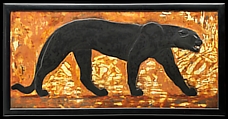 Panther, Jean Dunand  French, born Switzerland, Lacquered wood, eggshell