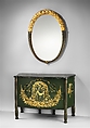 Mirror, Louis Süe (French, Bordeaux 1875–1968 Paris), Cherry or pearwood, mirror glass, paint, gold leaf, French
