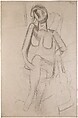 Nude Woman with Guitar, Pablo Picasso  Spanish, Charcoal on primed canvas