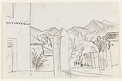 Tunisian View, August Macke German, Black chalk and graphite on paper