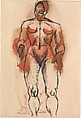 Standing Female Nude, Pablo Picasso (Spanish, Malaga 1881–1973 Mougins, France), Ink and gouache on white laid paper