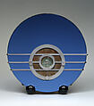 "Bluebird" Radio, Walter Dorwin Teague  American, Glass, chrome-plated metal, fabric, painted wood