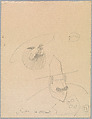 Portrait of Mme Cézanne after Cézanne (recto); Caricatures (verso), Juan Gris (Spanish, Madrid 1887–1927 Boulogne-sur-Seine), Graphite on paper (recto); graphite on paper (verso)