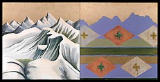 Wallowa Mountains Memory, Variation, Kay WalkingStick  American and Citizen of the Cherokee Nation of Oklahoma, Oil and gold leaf on wood panel