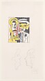 Stepping Out and The Conversation (Studies), Roy Lichtenstein (American, New York 1923–1997 New York), Graphite and colored pencil on paper