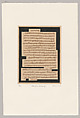 Letters from Home, Zarina (American, born Aligarh, India 1937–2020 London), Portfolio of woodcut chine collé and metalcut chine collé on paper