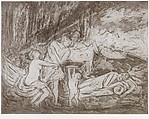 Cephalus and Aurora (#2), from ¦The Poussin Project: A Suite of Prints after Nicolas Poussin¦, Leon Kossoff  British, Etching and aquatint