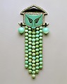 Dress ornament, Georges Fouquet (French, 1862–1957), Jade, onyx, diamonds, enamel, platinum