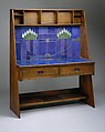 Washstand, Charles Rennie Mackintosh British, Scottish, Oak, ceramic tile, colored and mirror glass, and lead