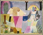 Black Columns in a Landscape, Paul Klee  German, born Switzerland, Watercolor and ink on paper, mounted on paperboard