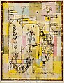Tale à la Hoffmann, Paul Klee German, born Switzerland, Watercolor, graphite, and transferred printing ink on paper bordered with metallic foil, mounted on cardboard