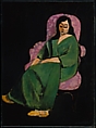 Laurette in a Green Robe, Black Background, Henri Matisse French, Oil on canvas