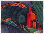Glowing Night, Oscar Bluemner (American (born Germany), Hanover 1867–1938 Braintree, Massachusetts), Watercolor over graphite on paper