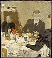 At Table, Edouard Vuillard  French, Oil on cardboard