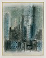 Mid-Manhattan, Lyonel Charles Feininger American, Watercolor, charcoal, and pen and black ink on paper