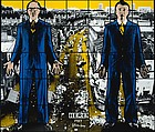 Here, Gilbert & George British, Hand-dyed photographs on thirty-five sheets of paper, in thirty-five artist frames