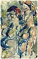 Two Nudes, Georges Rouault (French, Paris 1871–1958 Paris), Oil paint on paper