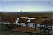 The Oxbow: After Church, After Cole, Flooded (Flooded River for the Matriarchs E. & A. Mongan), Green Light, Stephen Hannock  American, Acrylic, alkyd and oil glazes with collage elements on canvas