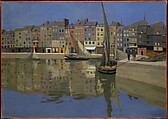 The Port of Honfleur at Night, Félix Vallotton Swiss, Oil on cardboard, mounted on panel