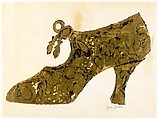 Untitled ("Tony" Shoe), Andy Warhol American, Gold leaf and blotted black ink on paper