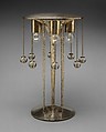 Table Lamp, Josef Hoffmann  Austrian, Silvered alpaka, glass, copper