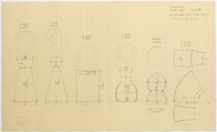 Design for Chess Pieces, Man Ray  American, Graphite and black ballpoint pen on paper