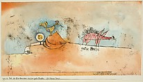 Where the Eggs and the Good Roast Come From, Paul Klee  German, born Switzerland, Watercolor and transferred printing ink on paper mounted on cardboard