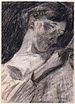 Young Woman Reading (Ines), Umberto Boccioni  Italian, Charcoal and crayon with white and brown chalks on paper