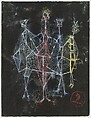 Blaze of Our Century (recto); Four Figures (verso), Mark Tobey (American, Centerville, Wisconsin 1890–1976 Basel), Matte opaque paint on paper