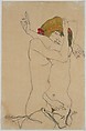 Two Women Embracing, Egon Schiele (Austrian, Tulln 1890–1918 Vienna), Gouache, watercolor, and graphite on paper