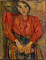 Woman in Red Blouse, Chaim Soutine  French, born former Russian Empire, now Belarus, Oil on canvas mounted on panel