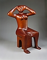 Woman Fixing Her Hair, Elizabeth Catlett American and Mexican, Mahogany and opals