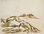 Untitled (Menemsha Pond, Martha's Vineyard), Jackson Pollock  American, Colored pencils on paper