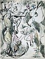 Untitled, Jackson Pollock  American, Brush and black ink and wash and watercolor pencils on board