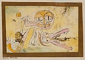 The Hypocrites, Paul Klee German, born Switzerland, Watercolor and transferred printing ink on paper, bordered with metallic foil, mounted on paperboard