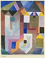 Colorful Architecture, Paul Klee  German, born Switzerland, Gouache on paper, mounted on paperboard