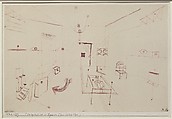 Phantom Perspective, Paul Klee German, born Switzerland, Ink on paper mounted on cardboard