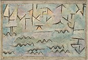 The Rhine at Duisburg, Paul Klee  German, born Switzerland, Gypsum, oil, and charcoal on cardboard
