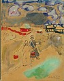 A Water Carrier and a Coachman, Marc Chagall  French, born former Russian Empire, now Belarus, Opaque watercolor, watercolor, and black and brown inks on paper