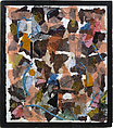 Number 319, Anne Ryan  American, Cut and torn pasted colored and printed papers, fabrics, gold metal foil, and plant fiber on paper, mounted on black paper
