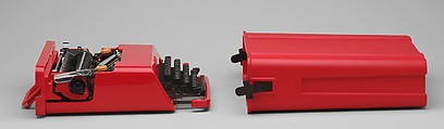 Valentine Portable Typewriter, Ettore Sottsass Italian, born Austria, Acrylonitrile-butadiene-styrene (ABS) plastic, synthetic chloroprene rubber, metal