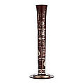 Vase, Paul Haustein  German, Patinated, silvered, and engraved brass