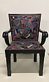 Armchair, Josef Hoffmann  Austrian, Oak, modern upholstery